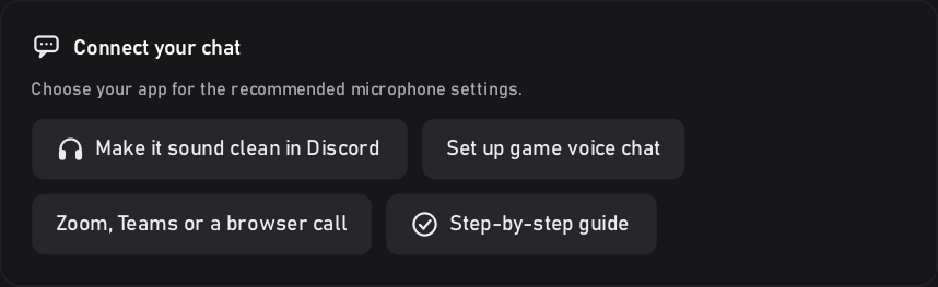 Connect your chat on the Setup tab
