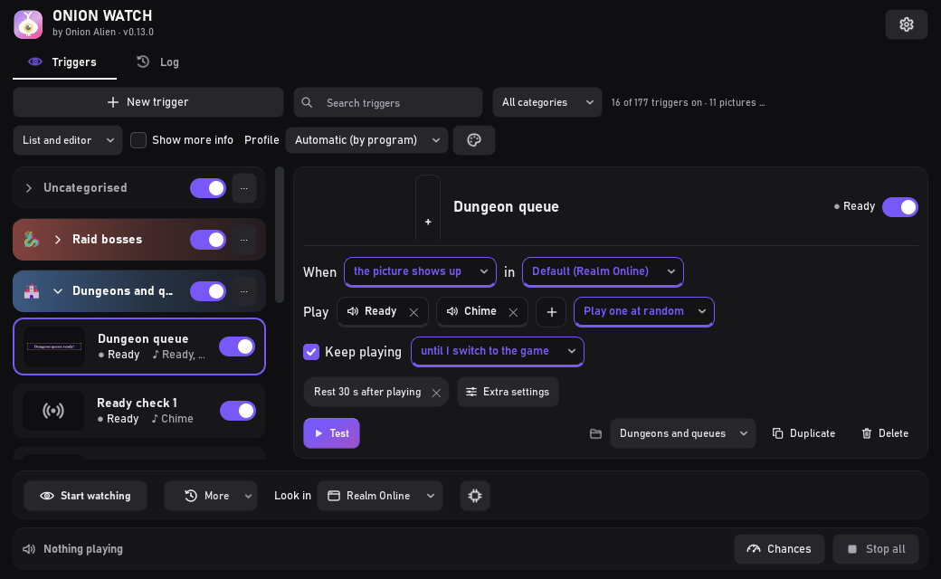 Categories and profiles